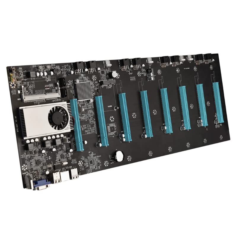 BTC-S37 Mining Motherboard - Riserless 8 GPU Motherboard - Onboard CPU - 16X 8 PCIE - Support 8 Video Card (GPU)