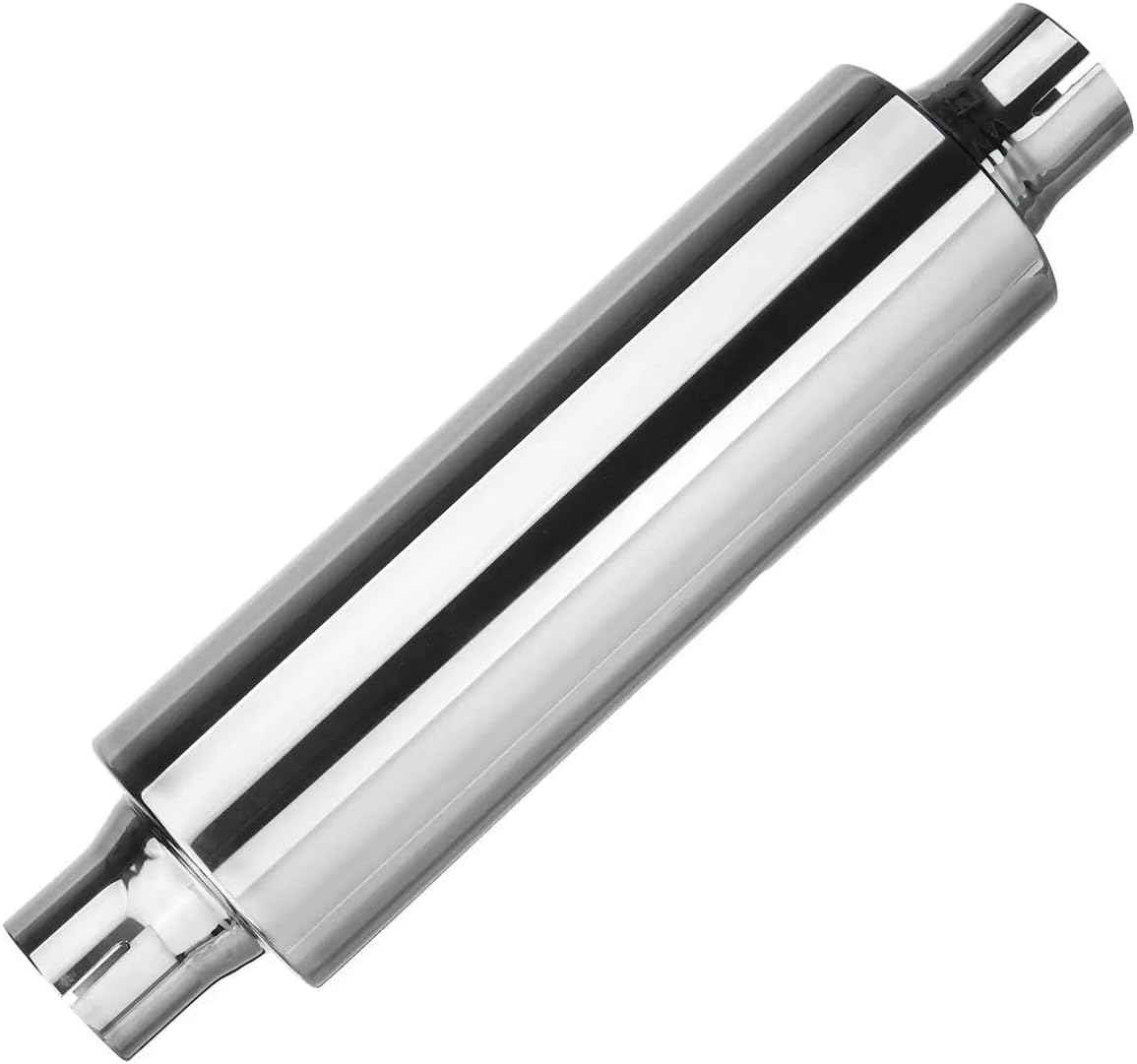 Exhaust Tailpipe 1X Universal 2" 50mm Car Resonator Exhaust Pipe Muffler Stainless Steel Tip Tail Tube Silencer 16inch Long Rear Tailpipe End Throat