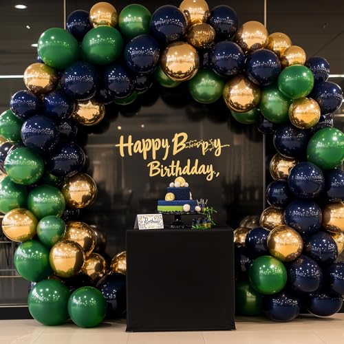 Image of RUBFAC 135pcs Dark Green Balloons Different Sizes 18 12 10 5 Inch for Garland Arch, Emerald Green Christmas Balloon for Safari Jungle Party Birthday Baby Shower Masquerade Party Wedding Decorations