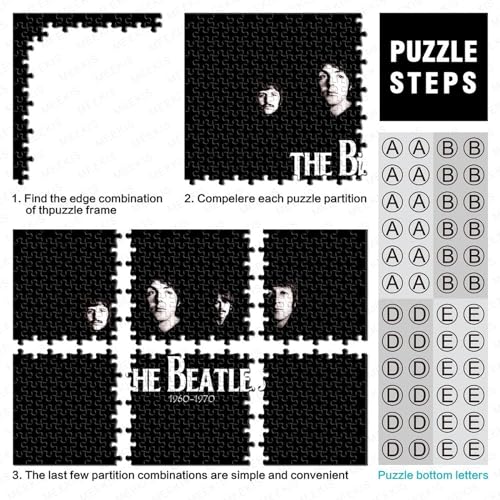 Puzzles 300 pièces pour Adultes Les Beatles Puzzles pour Adultes Puzzle en Bois Puzzles Amusants en Famille (40x28cm) - Les Beatles, Paul McCartney, John Lennon, RIngo Starr, George Harrison Puzzles 300 pièces pour Adultes Les Beatles Puzzles pour Adultes Puzzle en Bois Puzzles Amusants en Famille (40x28cm) – Image 6