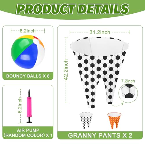 Image of Granny Pants Outdoor Game Set with 2PCS Oversized Granny Pants and 8 Bouncy Balls & 1 Air Pump(Random Color), Granny Pants Yard Game for Adults and Family Entertainment Group Activities