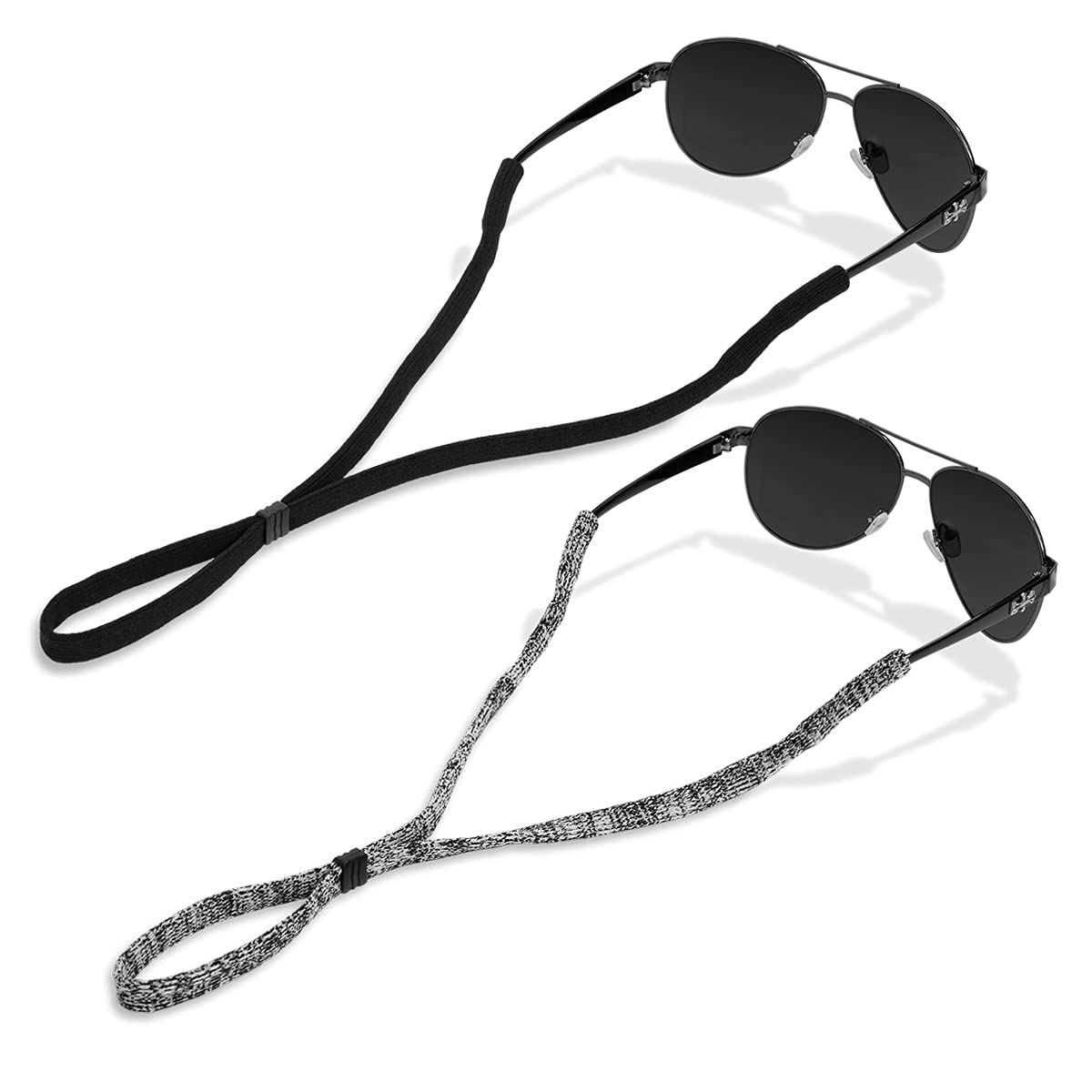 Glasses Strap (2 PCS) Sports Eyeglass Strap Adjustable Sunglasses Retainer for Men Women