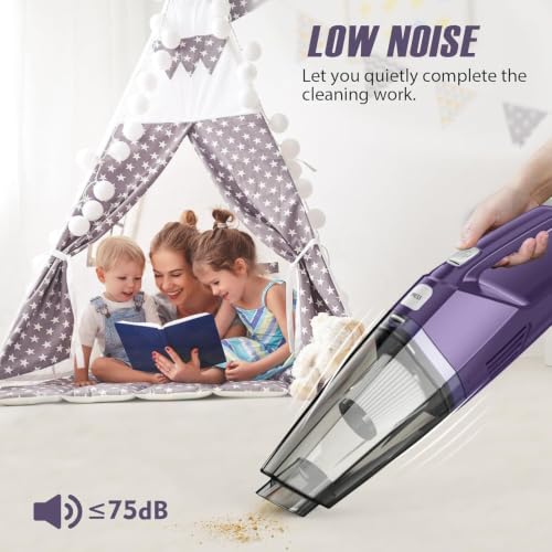 Image of Bossdan Handheld Vacuum Cordless - Car Vac Portable with 8KPA & Multi Accessories & Low Noise, Lightweight Hand Held Vacuum Cordless Rechargeable for Car /Home /Dust /Pet Hair, Mine Portable Vacuum