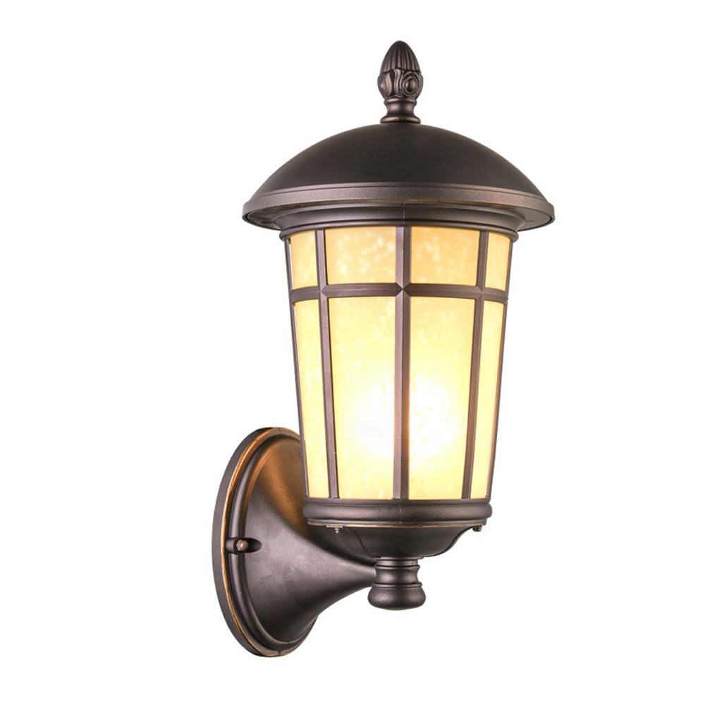 NHPJFDC E27 Brown Retro Outdoor Wall Light - IP43 Waterproof Sconce for Villa, Patio, and Garden
