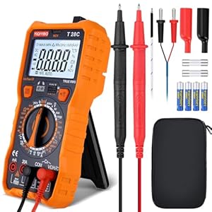 MultÃ­metro Digital YIQIYIBO, Manual Rango PolÃ­metro 6000 Cuentas NCV TRMS, Voltimetro, Mide Voltaje y Corriente CC/CA, Continuidad, Resistencia, Diodo, Ciclo de Trabajo, Capacitancia y Temperatura