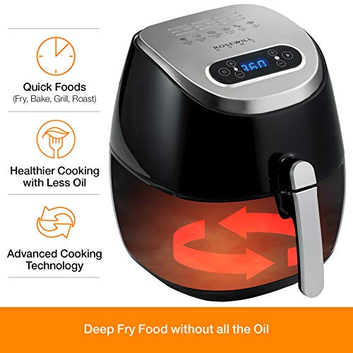 Rosewill Electric Digital Air Fryers 3.7 Quarts with LED Touch Display, 1350 watt
