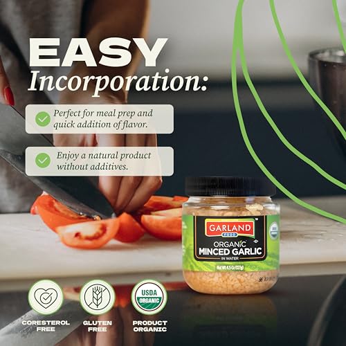 Garland Food Organic Minced Garlic 4.5 oz – Made in the USA - Fresh Flavor, Convenience, and Nutritional Power of Minced Garlic Organic - Image 4