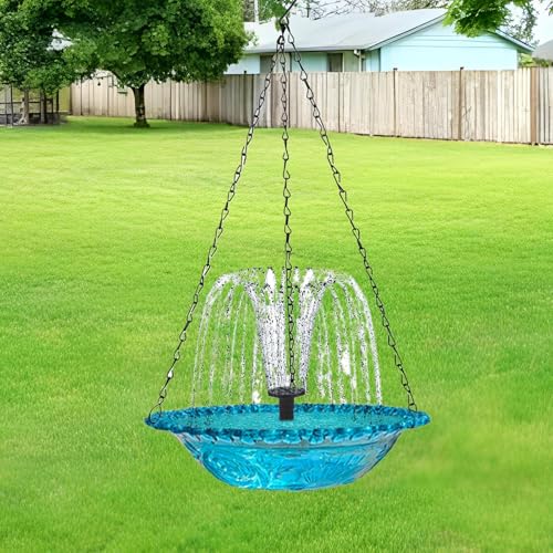 Bain d'oiseaux jardin avec fontaine solaire et mangeoire extérieure