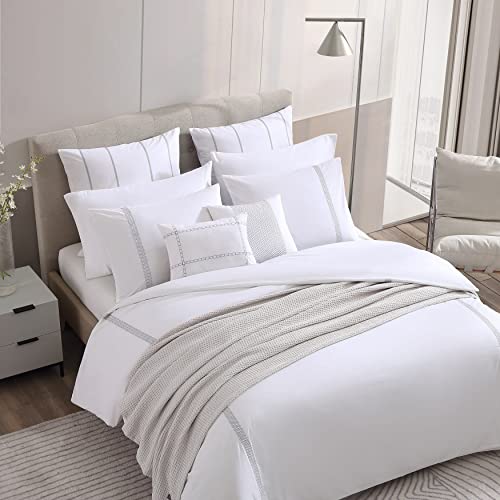 Vera Wang USHSFX1240440 King Duvet Cover Set, Designer Cotton Bedding Set, Includes Matching Shams With Bonus Euro Shams & Throw Pillow Covers  thumb #2