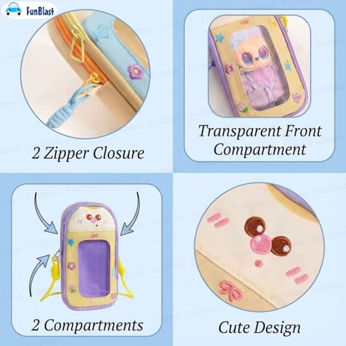 Image of FunBlast Pencil Pouch for Kids, Girls - Large Capacity Multipurpose Stationery Zipper Pouch with Hanging Strap for Kids & Adults, Kawaii Aesthetic Pencil Case Organizer for Girls (Pink-)