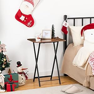 Hoobrofoldingtvtraytabletvtraysnacktableforsmallspacediningtrayforeatingatcouchandbedeasyassemblyspacesavingstableanddurablerusticbrownandblackbf20bz01 Urban Country Home Decor Hoobro folding tv tray table tv tray snack table for small space dining tray for eating at couch and bed easy assembly space saving stable and durable rustic brown and black bf20bz01 urban country home decor