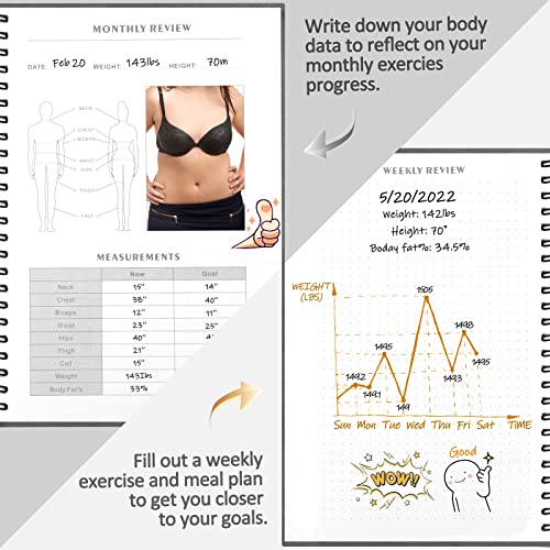 Snapklik.com : EPEWIZD Fitness Journal - Hardcover Workout Planner ...