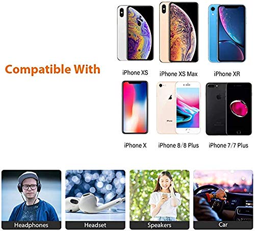 iPhone Headphone Adapter (3 Pack),Compatible with iPhone 7/7Plus /8/8Plus /X/Xs/Xs Max/XR Adapter Headphone Jack, 3.5 mm Headphone Adapter Jack