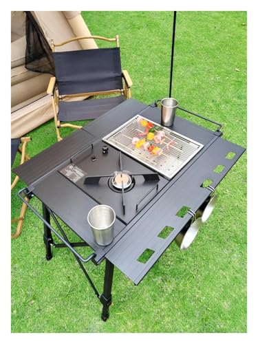 Table de camping pliante multifonctionnelle légère pour réchaud et cuisine