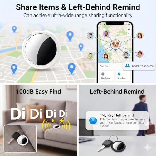 Image of Tracker Tags-4 Pack MFi Certified for Apple Find My iOS Only Air Key Finder