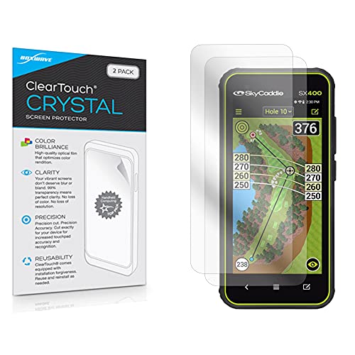 Image of BoxWave Screen Protector Compatible with SkyCaddie SX400 - ClearTouch Crystal (2-Pack), HD Film Skin - Shields from Scratches