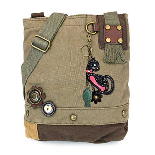 Chala Patch Cross-Body Women Handbag Olive (Mini Black Cat)