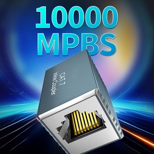 Image of Compactly Metal Shielded RJ45 LAN Coupling Ethernet Cable Connectors LAN Adapter Support 1Gbps /10Gbps Data Transmission