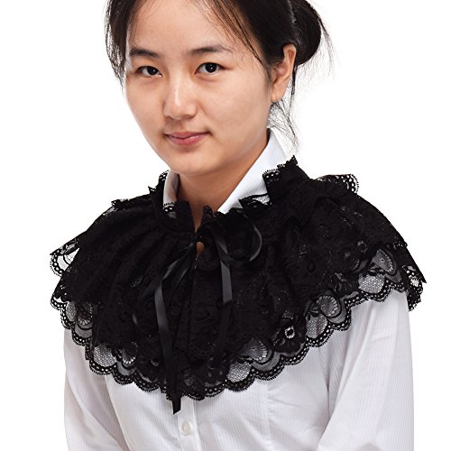 Blessume Lace Neck Ruff Collar White (Black) #TOP3