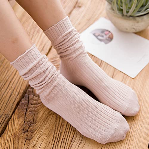 Galsang Vintage Thick Knit Wool Slouch Boots Crew Socks for Women Cotton Casual CrewSocks Gift Socks,Size 5-10,#B672