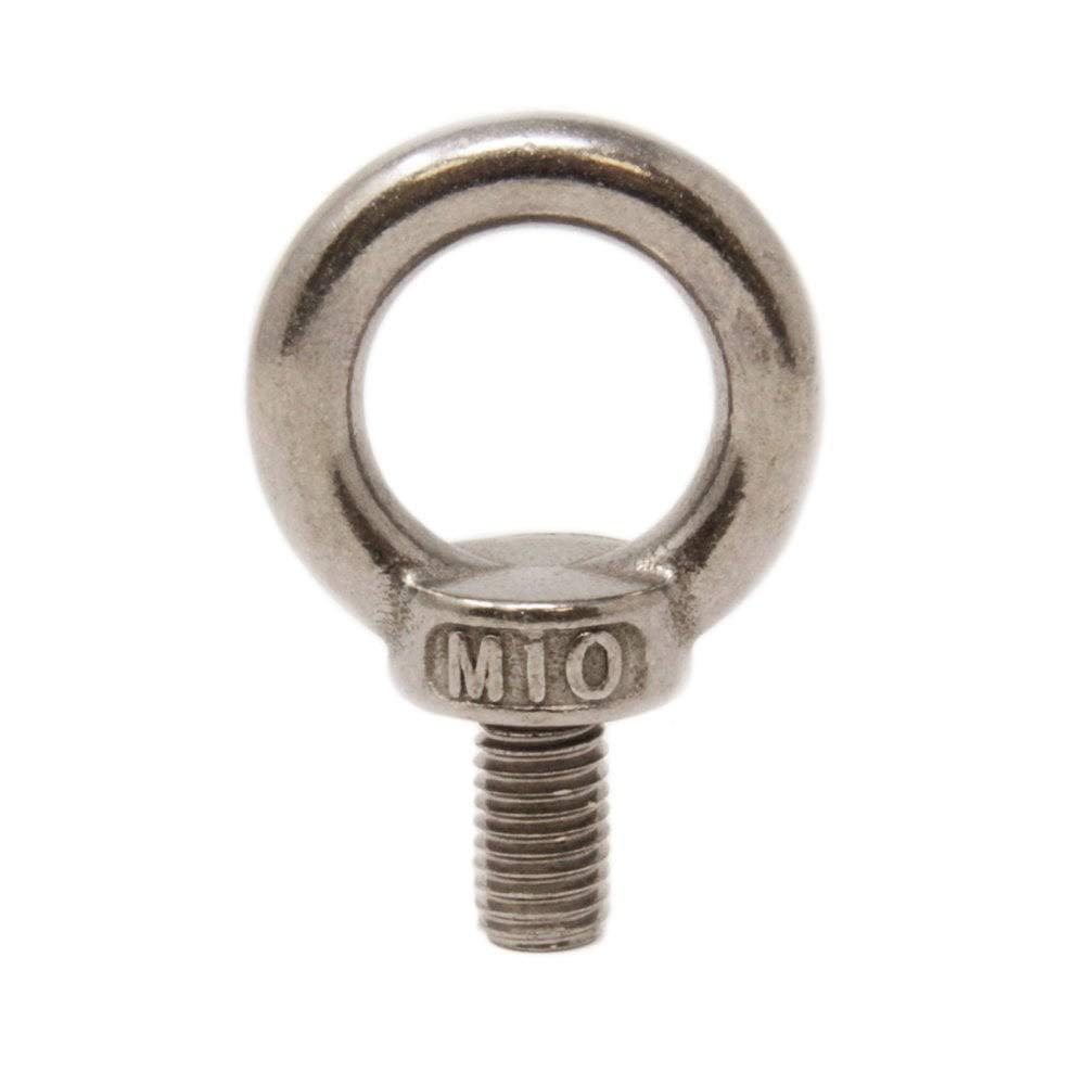 Stainless Steel M10 Eyebolt Provides a Secure Fixing Point to Attach Rope or Cables - Pack of 10