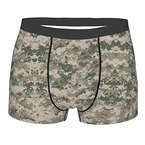 Men'S Army Digital Camouflage Boxer Briefs Printed Underwear Moisture Wicking