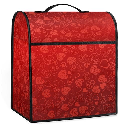 Kitchen Aid Mixer Covers for Stand Mixer Valentine's Day Red Kitchen Mixer Cover Compatible with 6-8 Quarts Mixer Dust-proof Stand Mixer Cover with Accessory Pockets