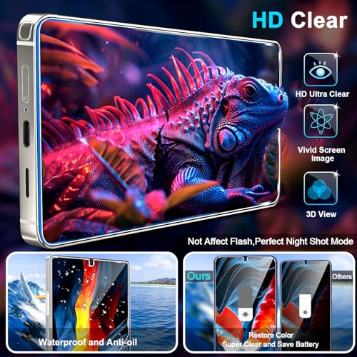 Image of 3 Pack Privacy Screen Protector for Samsung Galaxy S24 Ultra Tempered Glass, 9H+ Hardness, 12FT Military Grade Shatterproof, Auto Alignment Frame, Bubble Free Case Friendly HD Clear 6.8 Inch