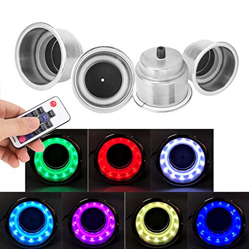Portavasos 4PCS Acero Inoxidable RGB con Control Remoto miniatura 2