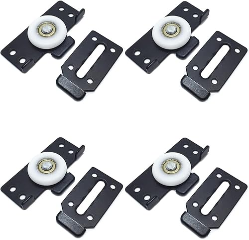 Ruedas enrollables de nailon para muebles armario de una sola rueda armario de hierro puerta corrediza accesorios de herraje 4 pares