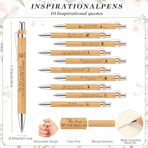 Image of Engrowtic 30 Sets Christian Gift Bulk for Church Inspirational Religious Spiral Bible Verse Prayer Notebook with Sticky Note Pen for Study Group Member Back to School Teacher Vbs Sunday School (White)