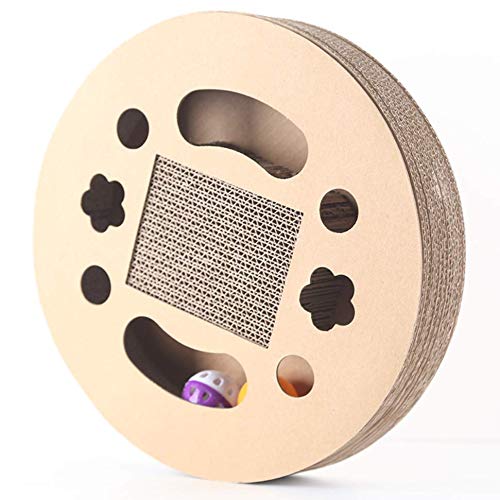 Cat Scratching Pad with Catnip,Oval Cat Scratcher boards Protect Your Furniture,Interactive Tracking Game,Pet Scratch Cardboard Pet Couch for Kitty.(L)