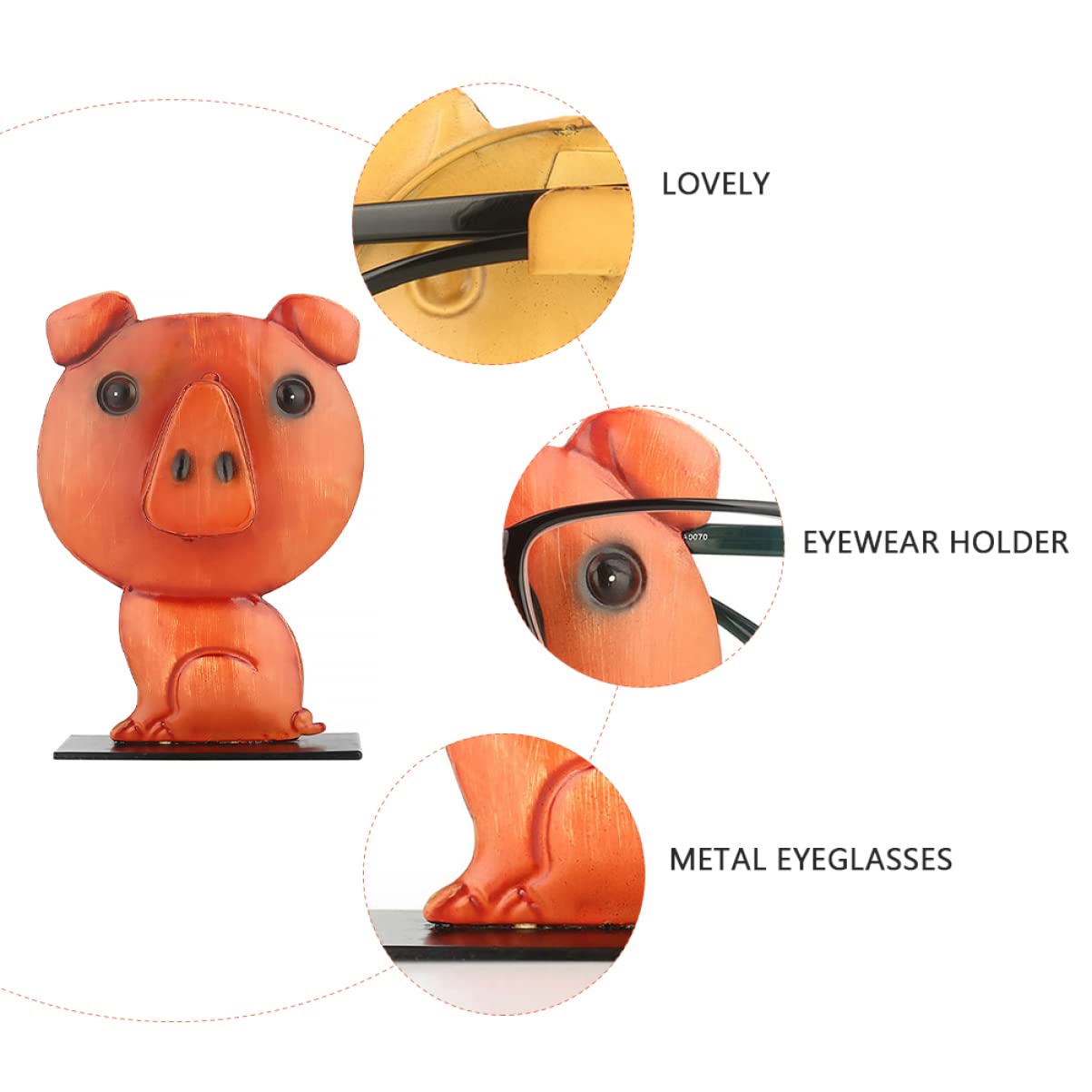TOPBATHY 2stücke Kreativer Piggy Eyewear Holder Aus Eisen Niedlicher Brillenständer Für Schreibtisch Dekoratives Accessoire Und Aufbewahrung Für Brillen Und Sonnenbrillen