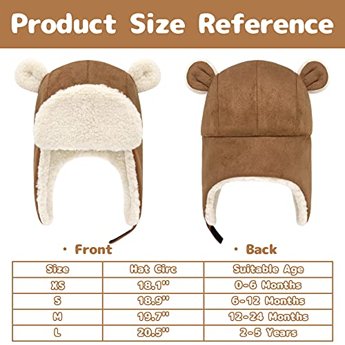 Infant Winter Hat 3-6 Months Sherpa Infant Hat Baby Hat Newborn Winter Hat Baby Boy Hat Baby Hats Boy Baby Pilot Hat Brown #TOP5