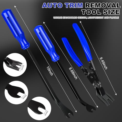 Image of 22Pcs Car Trim Removal Tool Kit, Panel Clip Plier Pick Hook Set, Blue