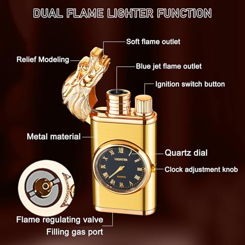 Encendedor antorcha dual flame ajustable y recargable miniatura 6