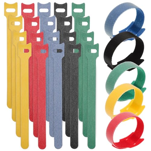 Mikikit 100 piezas ataduras reutilizables para cables organizadores de cables, longitud 150 mm, colores múltiples