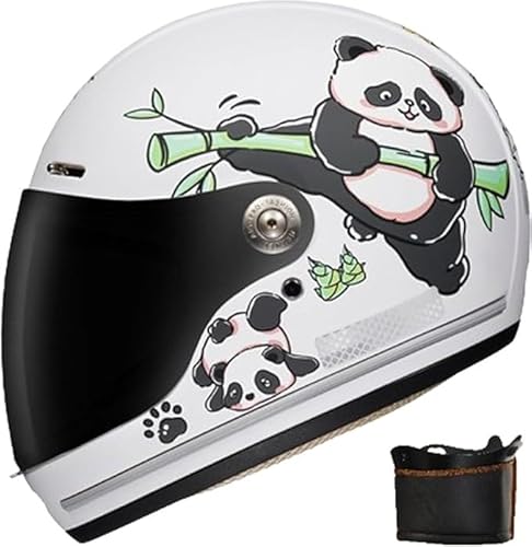 Casco Moto para Niños Casco Moto Integral con Visera Adecuado para Niños De 5 A 14 Años Casco Lindo De Dibujos Animados Niños Y Niñas Todas Las Temporadas F,46-52CM