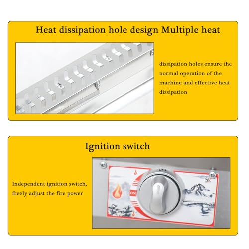 guoyjmm Professionelle Gas Fritteuse, Gewerbliche Fritteuse aus Edelstahl, zum Kochen von Speisen und Pommes Frites, zu Hause für das Familienkochen auf der Arbeitsplatte im Restaurant – Bild 6