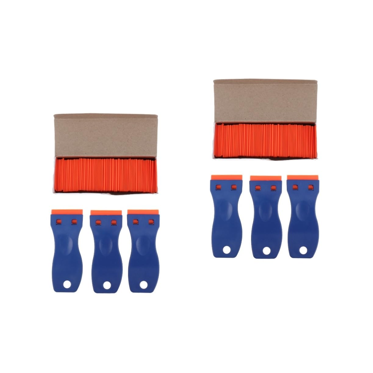 HOMSFOU 6pezzi Kit Di Raschietti Per Rasoio Plastica Con Pz Di Lama Per Rimuovere Etichette Adesivi Superfici Vetrate e Piastrelle