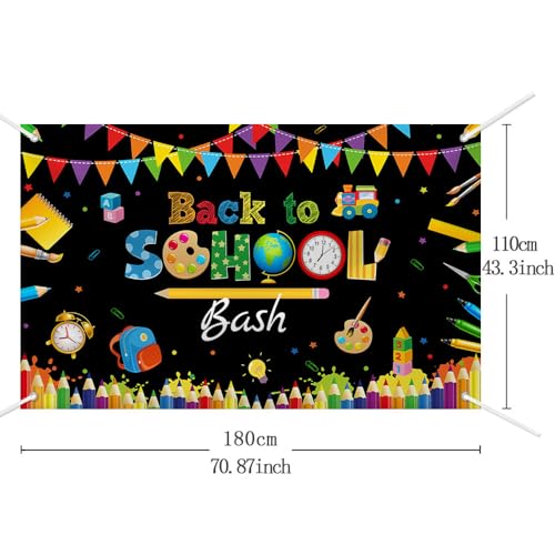 MEHOFOND-Back-to-School-Bash-Banner-First-Day-of-School-Classroom-Decorations-Chalkboard-Colorful-Pens-Kindergarten-Preschool-Kids-Back-to-School-Party-Decor-Photo-Booth-Props-36x59ft MEHOFOND Back to School Bash Banner First Day of School Classroom Decorations Chalkboard Colorful Pens Kindergarten Preschool Kids Back to School Party Decor Photo Booth Props 36x59ft