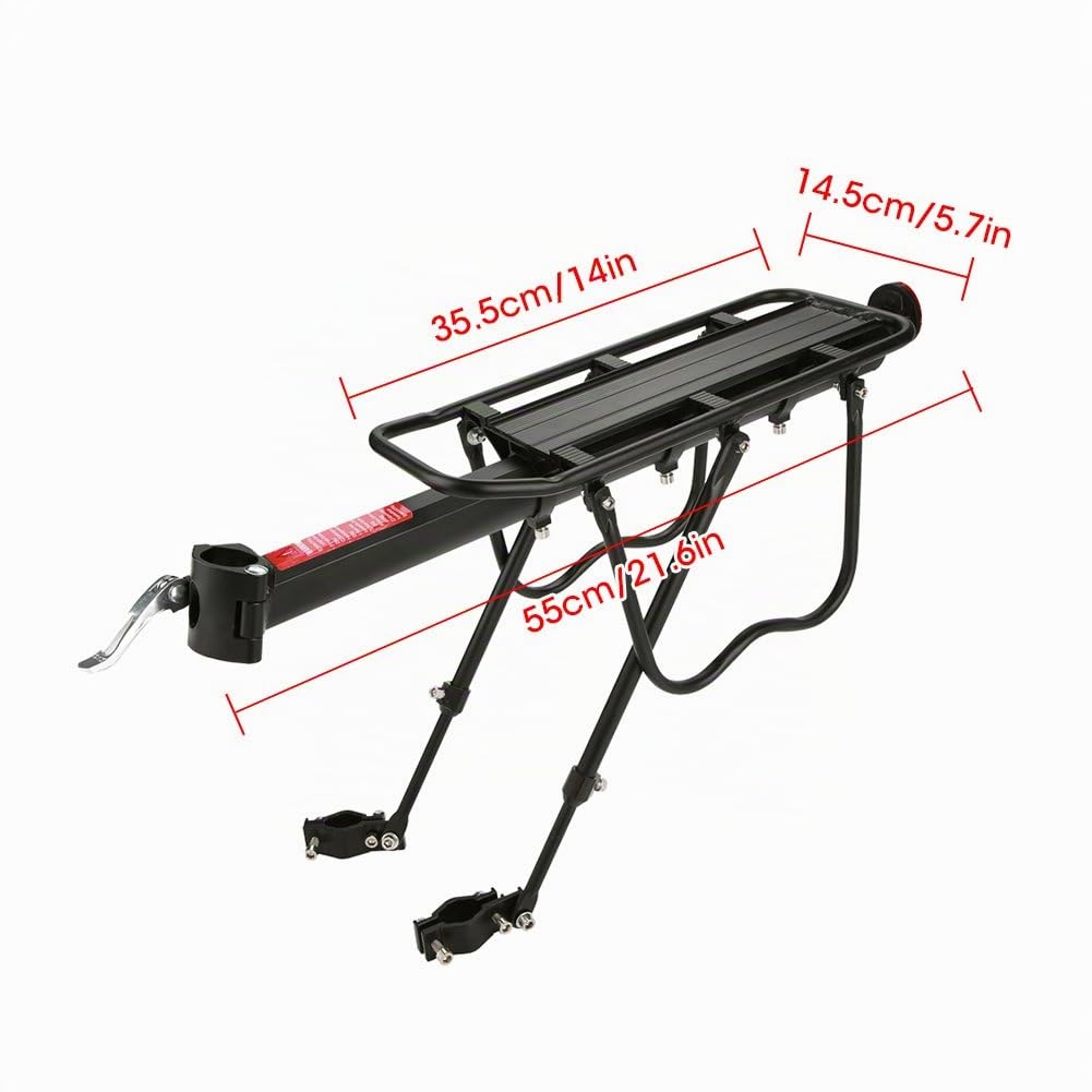 Estante trasero ajustable para bicicleta, asiento de bicicleta de aleación de aluminio, estante de equipaje, soporte trasero universal para bicicleta de montaña, equipo de ciclismo con accesorio para