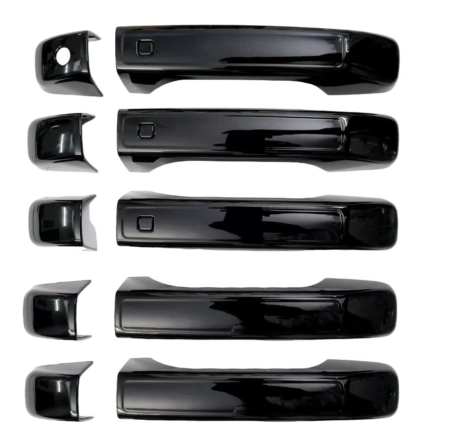 MAYJAI Car Exterior Premium Piano Black Handle Cover/Garnish for Scorpio N Onwards, Easy Installation (Set of 5)