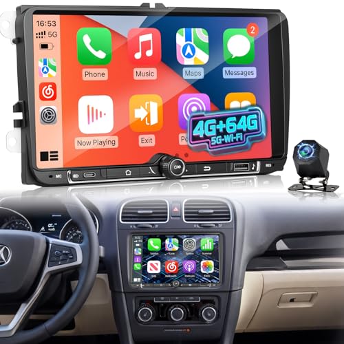 4+64G Autoradio Android pour Volkswagen Golf Passat Jetta Tiguan Polo Touran Seat Skoda, CarPlay Android Auto sans Fil, Écran Tactile Display, DSP, GPS, WiFi,...