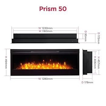 Diplex Pris Optiflae Edia Wall Electric Fireplace, Wall Ounted Or