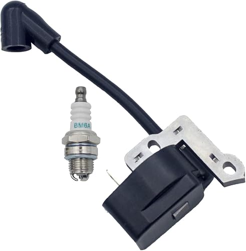 850108001 850108002 Ignition Coil Module with BM6A Spark Plug for Ryobi Hedge Trimmer Brushcutter RY39500 RY26500 CS30 Homelite Blower Trimmer UT-08580 UT-08981 UT-08520 UT-08921 UT-08550