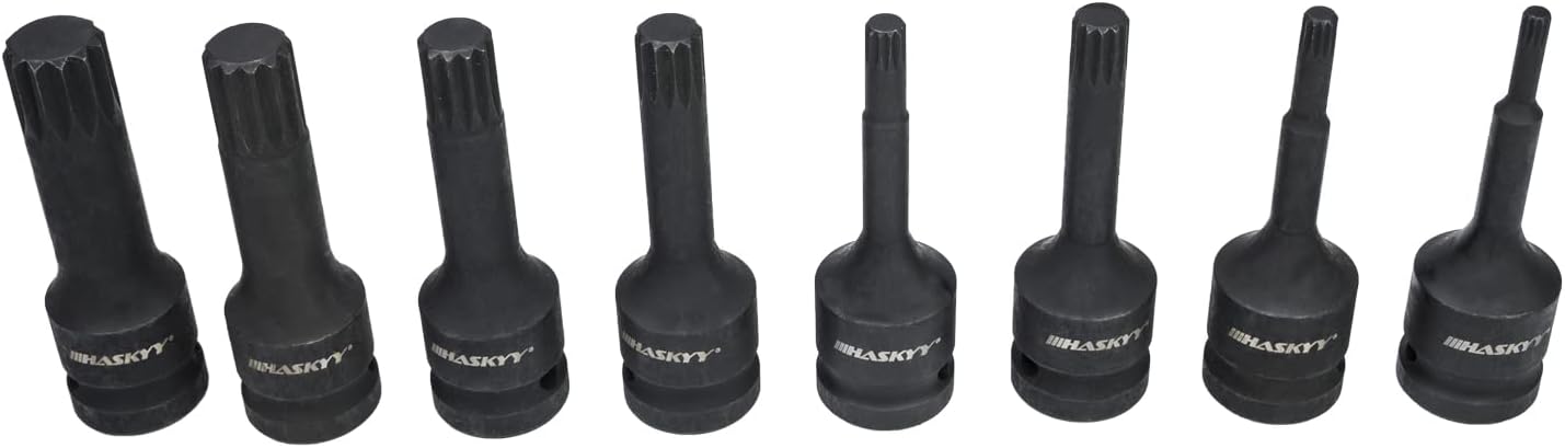 Inner Tooth Socket Haskyy 12-Piece Inner Multi-Tooth Nut Sockets XZN Multi-Tooth Set M4 M5 ...