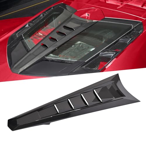 BILLFARO Rear Split Window Applique,Carbon Fiber Pattern Car Rear Hatchback Louver Molding Trim Panel Exterior Accessories for Corvette C8 Stingray Z51 2020+ for C8 Z06/E-ray 2023+