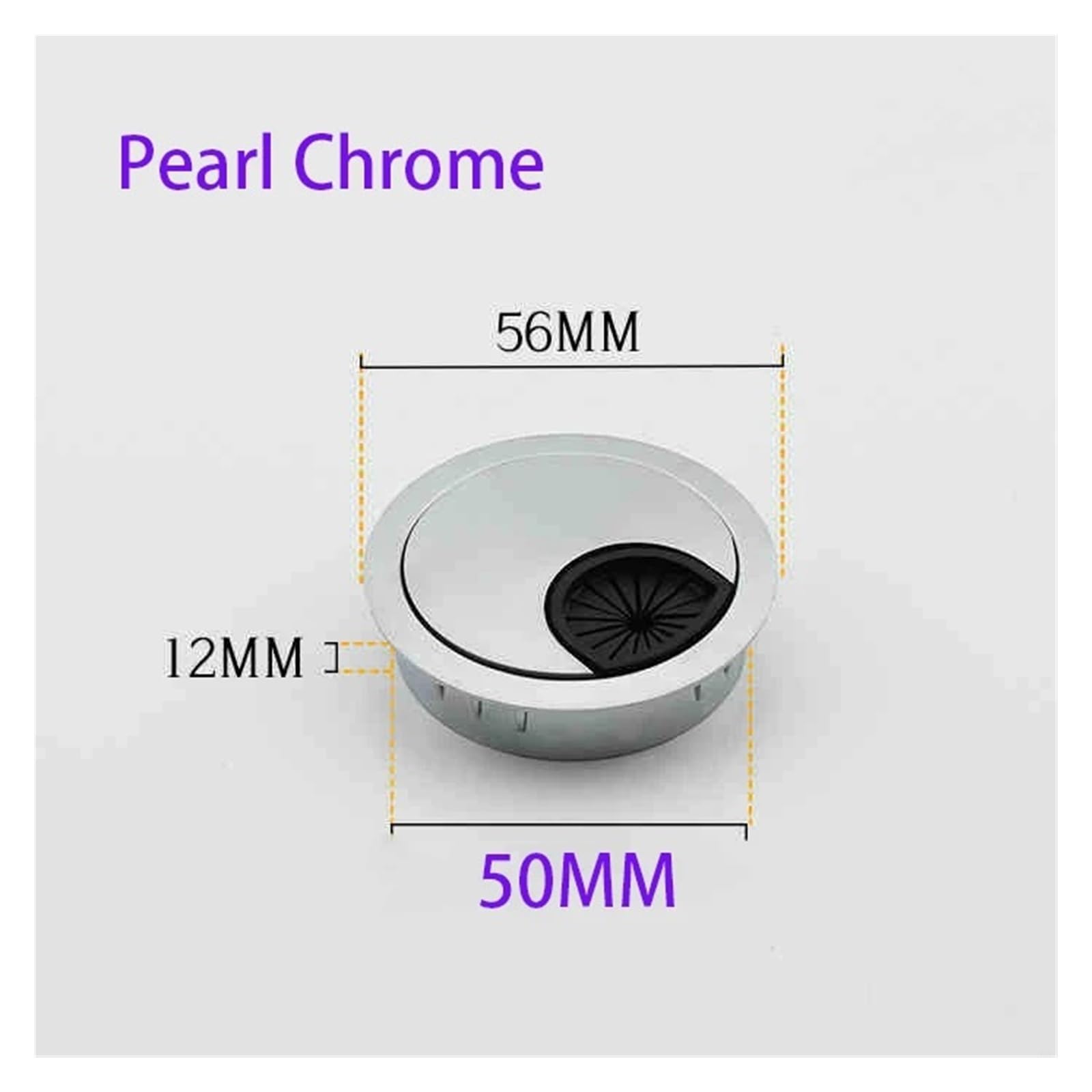 1-8 szt. Zinc Alloy Desk Cable Cover 50/53/60/80 mm okrągły uchwyt do zarządzania przewodami komputerowymi (50 mm perłowy chrom, 8 szt.)