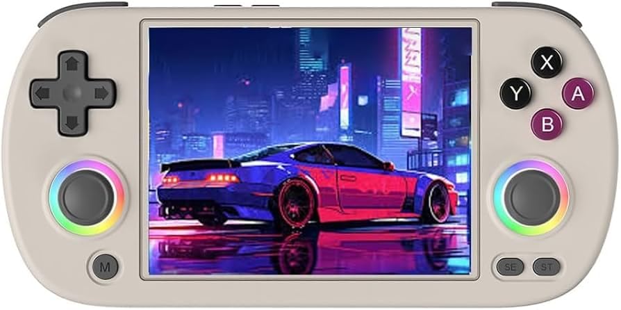 Anbernic RG40XXH Retro-Spielekonsole, 4-Zoll IPS Display, 64GB ROM, Linux 64-bit, RGB-Beleuchtung, Quad-Core A53 - Grau